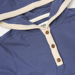 Vintage Navy Henley Hoodie