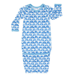 Blue Rainbows Infant Gown