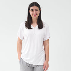 Bright White Women's Short Sleeve Pajama Top