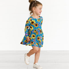 Sunflower Fields Twirl Dress with Bodysuit