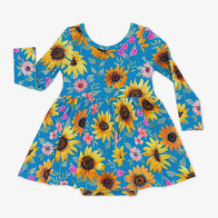 Sunflower Fields Twirl Dress with Bodysuit