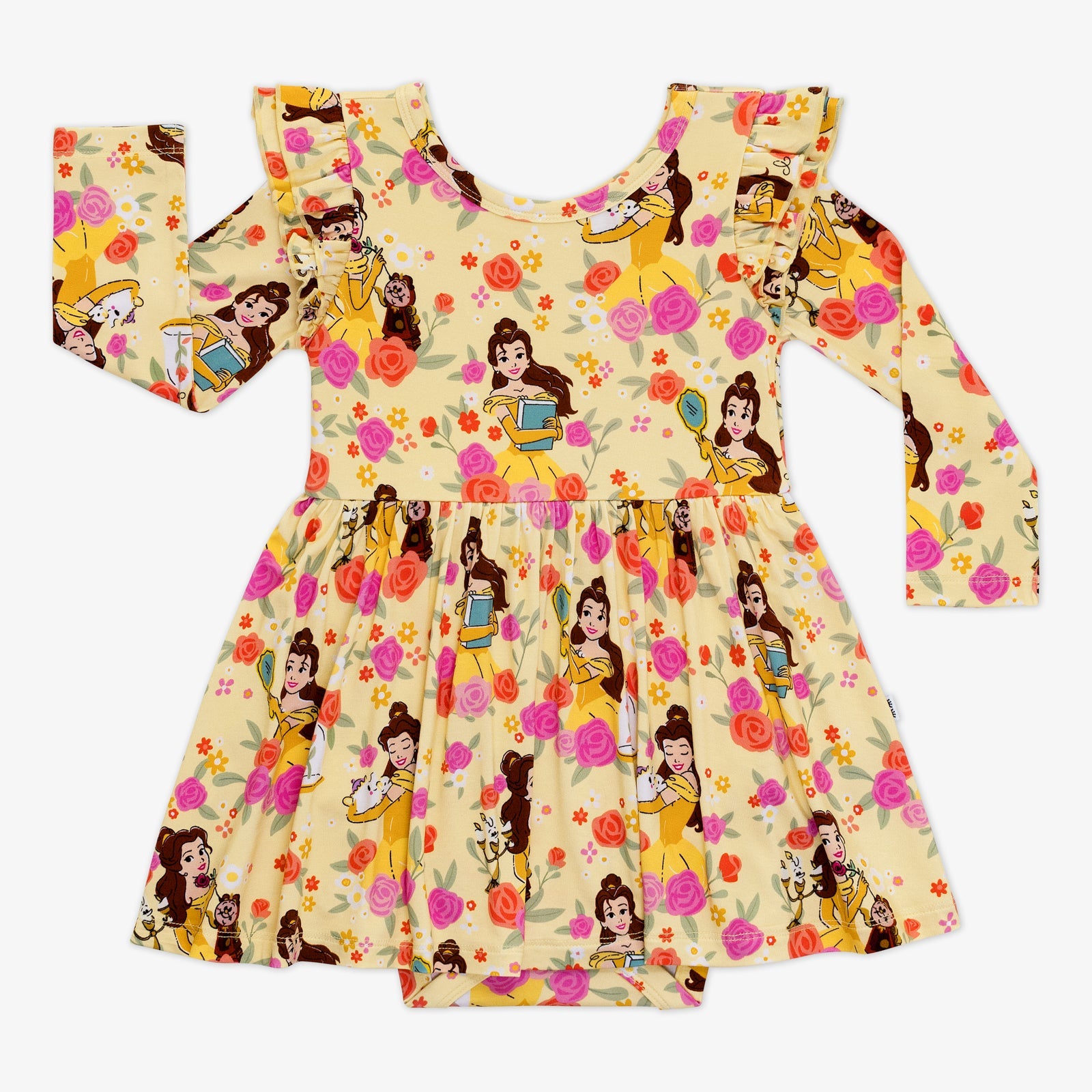 Disney Princess Belle Flutter Twirl Dress with Bodysuit