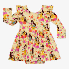 Disney Princess Belle Flutter Twirl Dress with Bodysuit