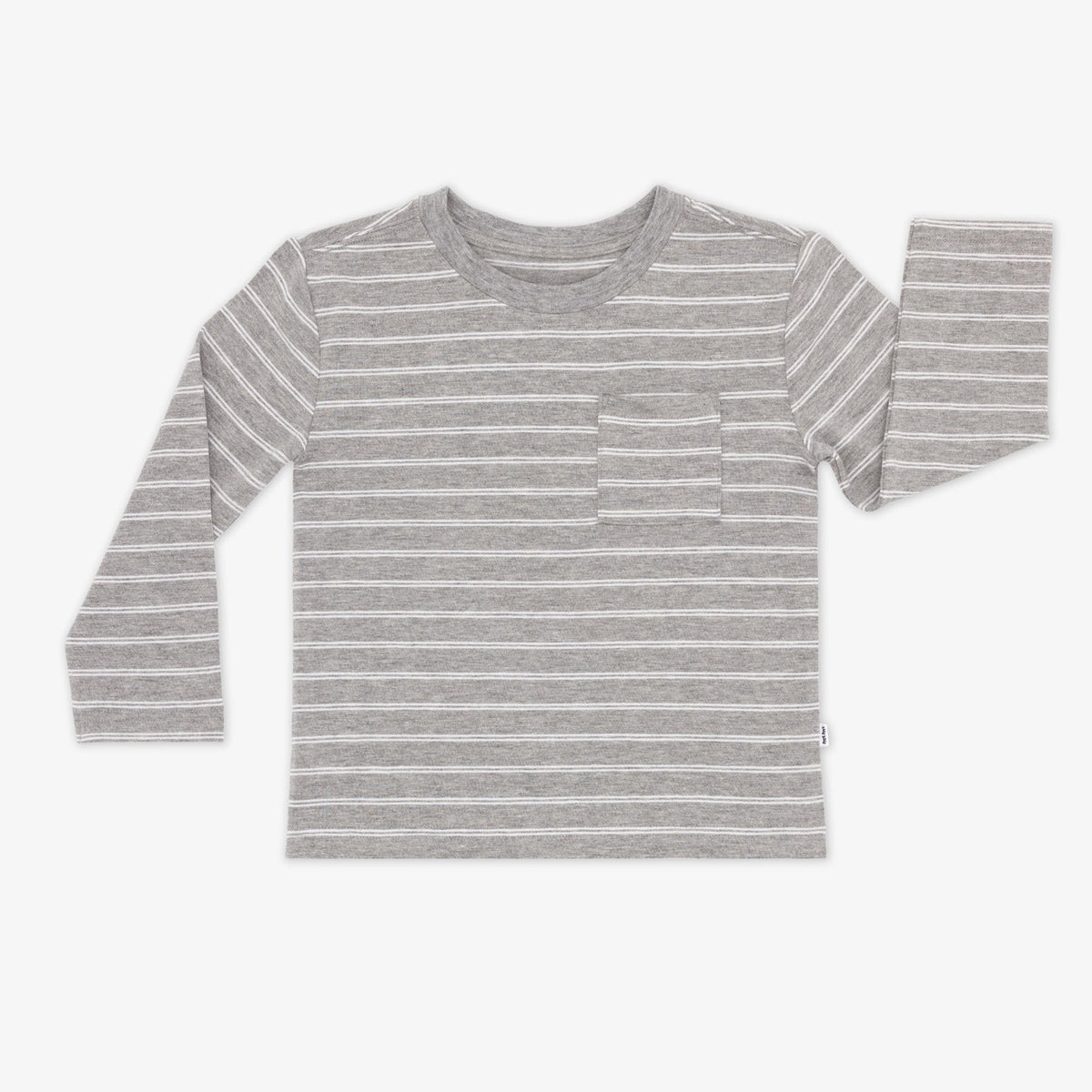 Light Heather Gray Stripes Relaxed Pocket Tee