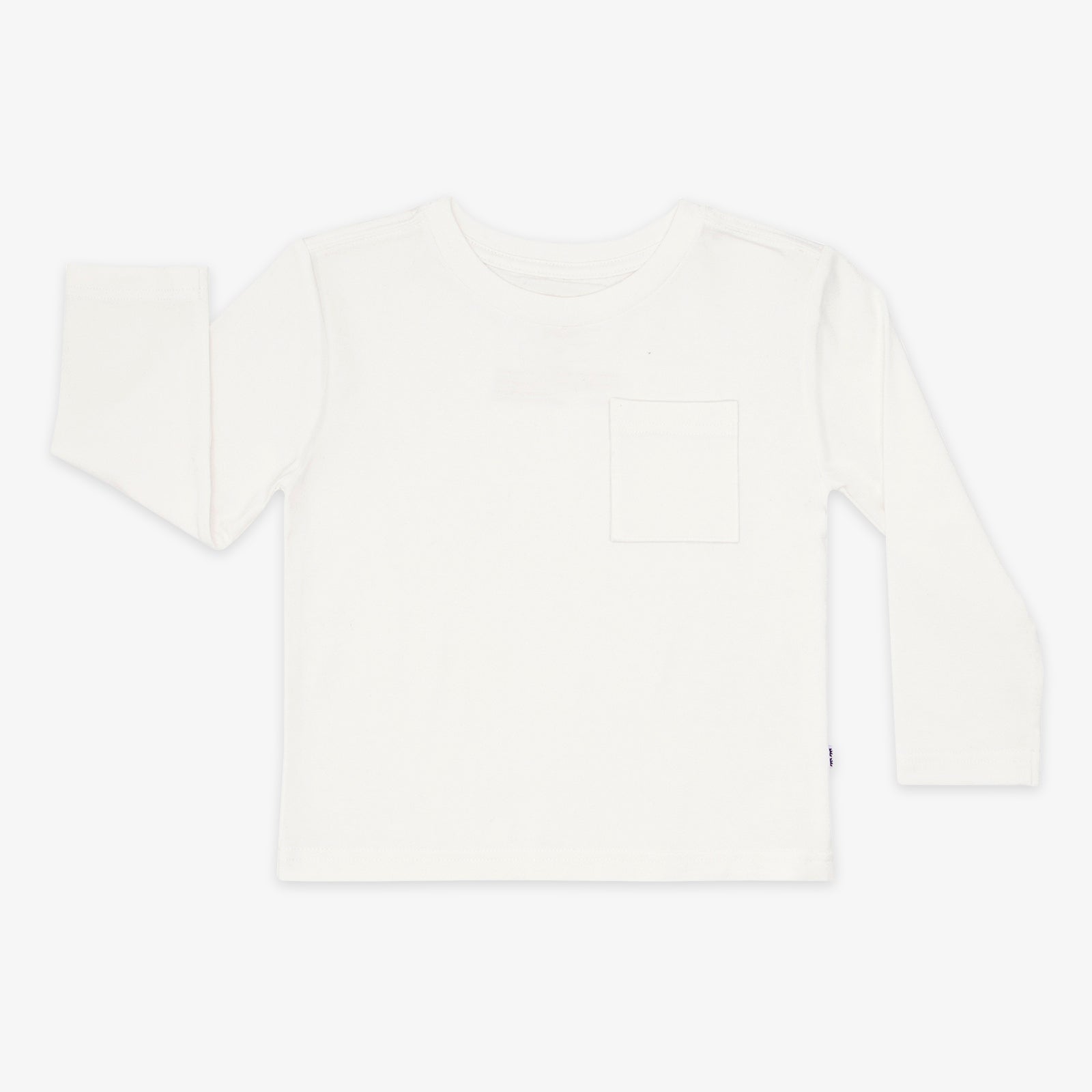 Soft White Long Sleeve Relaxed Pocket Tee