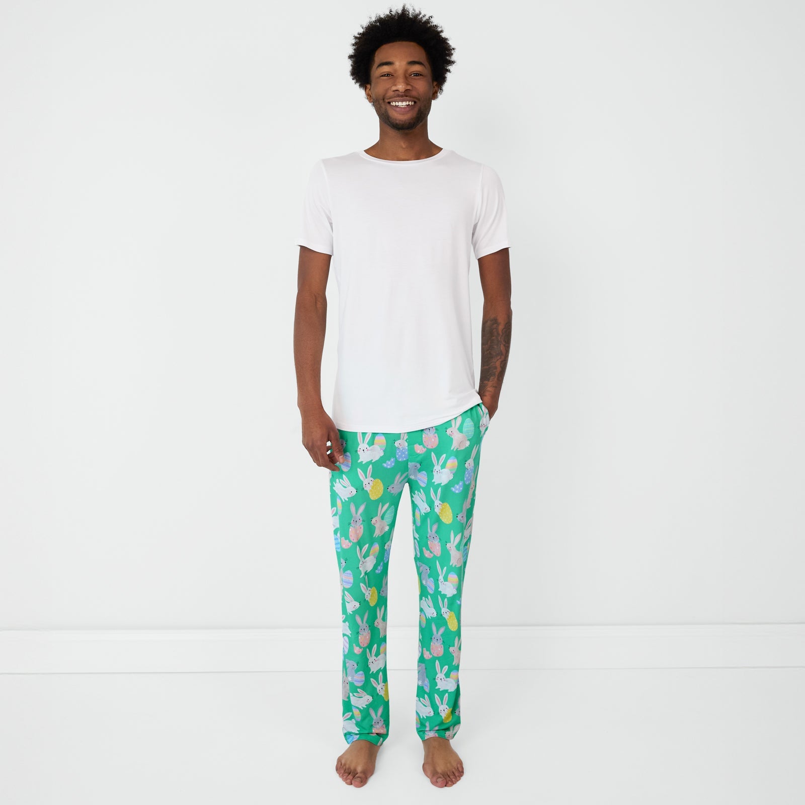 Green Hoppy Days Men's Pajama Pants