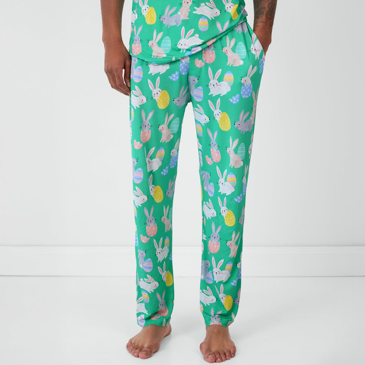 Green Hoppy Days Men's Pajama Pants