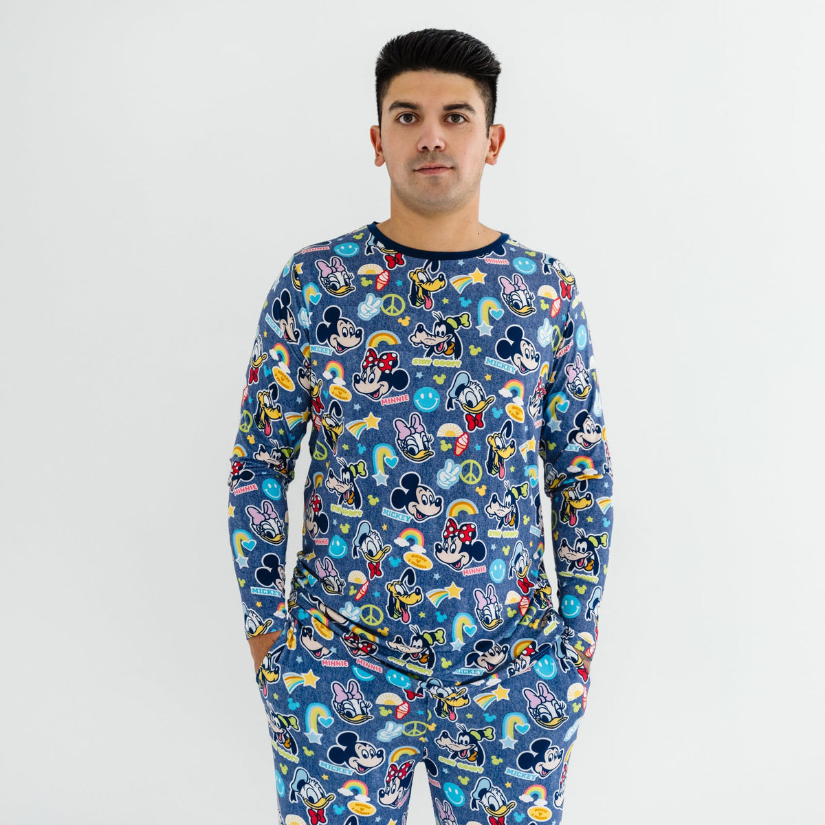 Navy Disney Mickey's Clubhouse Men's Long Sleeve Pajama Top
