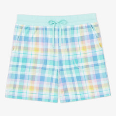 Pastel Plaid Men's Pajama Shorts