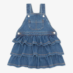 Midwash Blue Denim Tiered Overall Dress