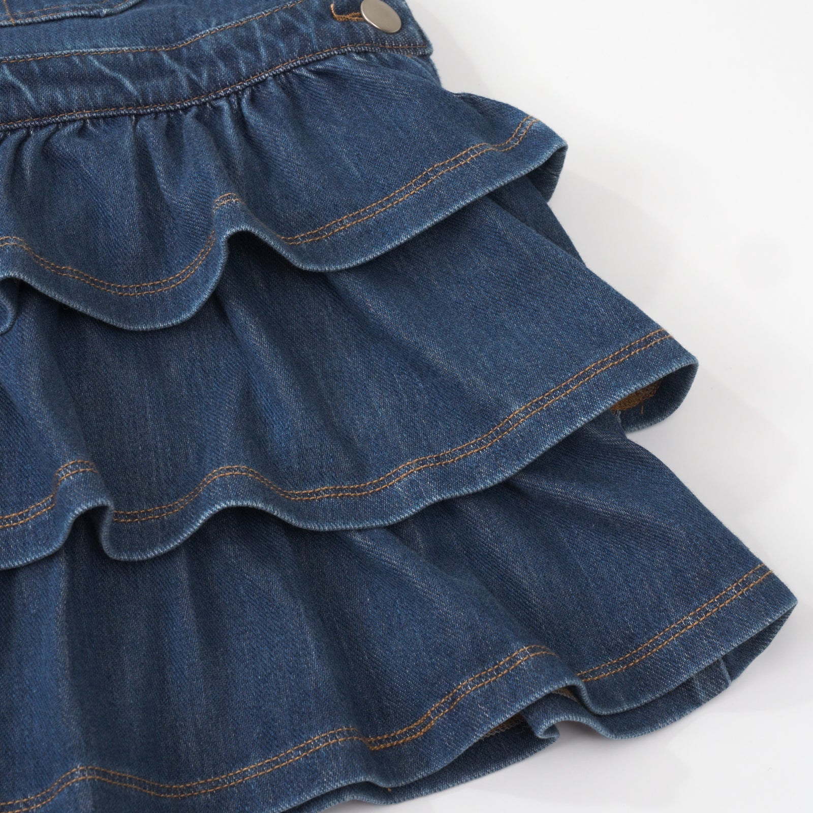 Midwash Blue Denim Tiered Overall Dress