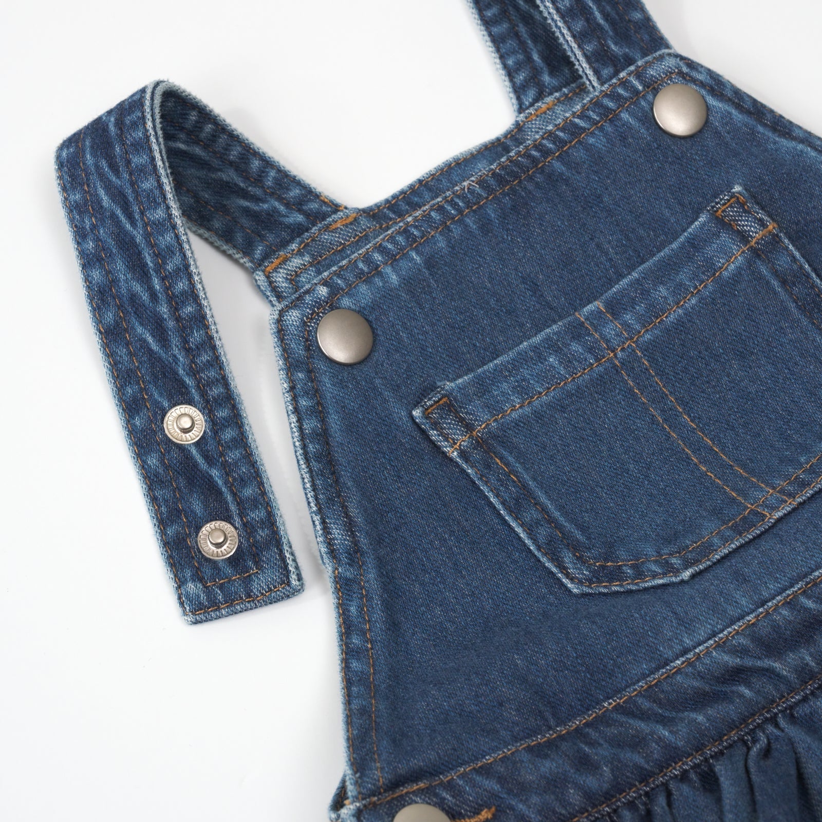 Midwash Blue Denim Tiered Overall Dress