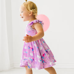 Magical Birthday Flutter Twirl Dress with Bodysuit