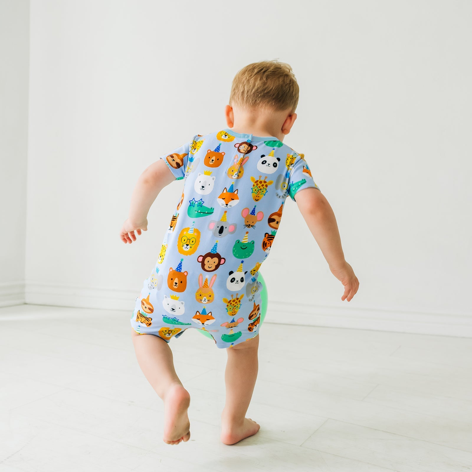 Blue Party Pals Pocket Shorty Romper