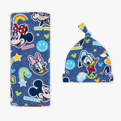 Navy Disney Mickey's Clubhouse Swaddle & Hat Set