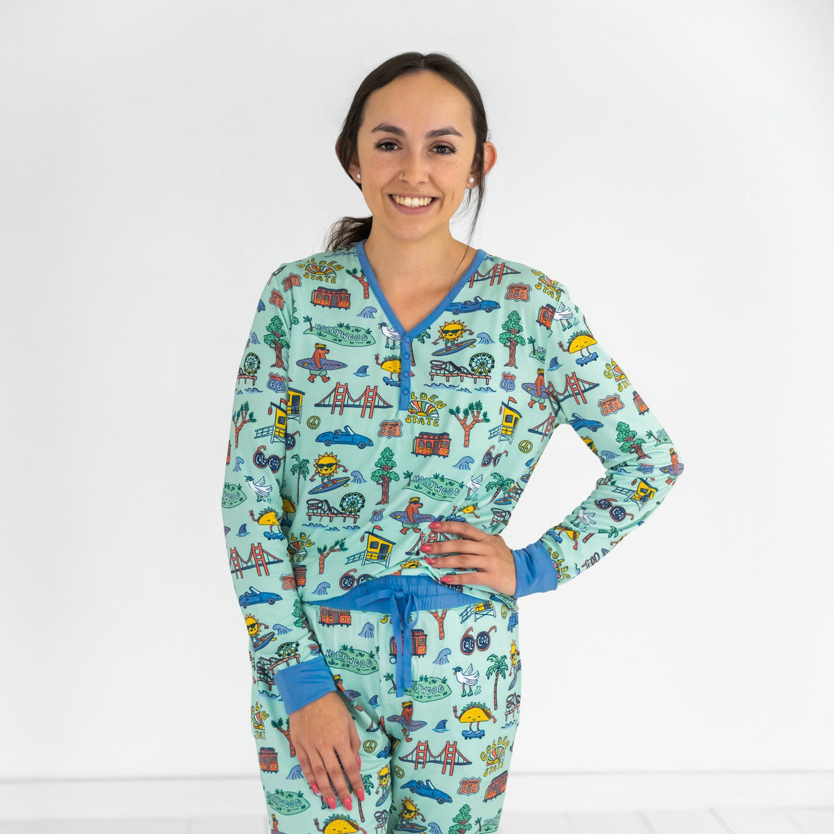 Golden State Women's Long Sleeve Pajama Top