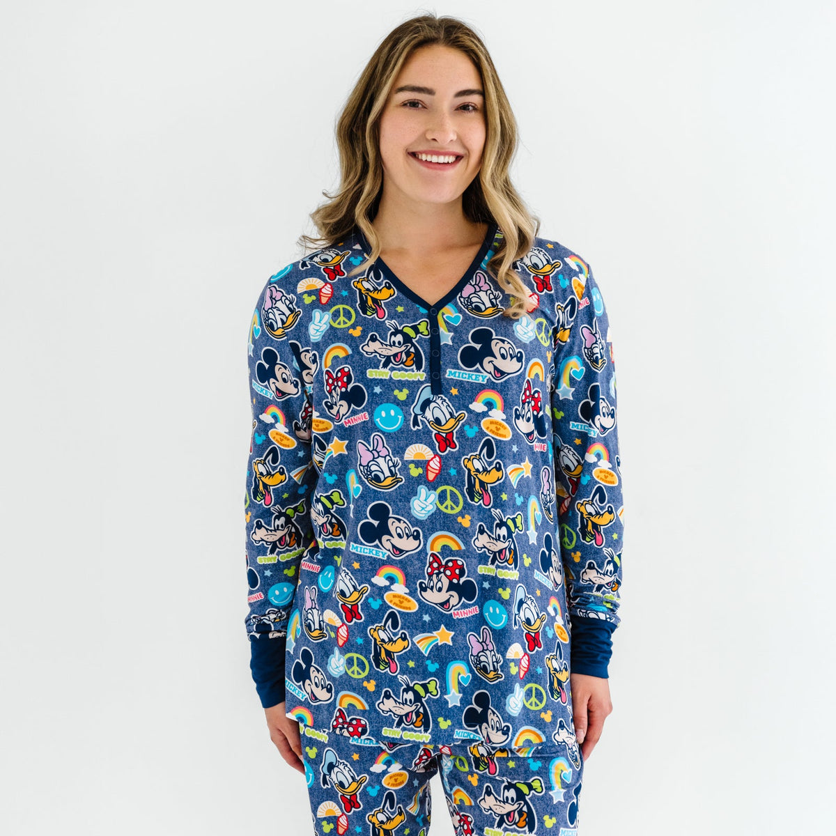 Navy Disney Mickey's Clubhouse Women's Long Sleeve Pajama Top