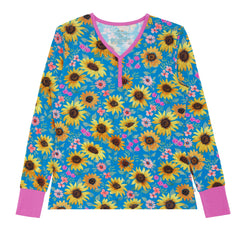 Sunflower Fields Women's Pajama Top
