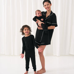 Black Women's Short Sleeve & Shorts Pajama Set