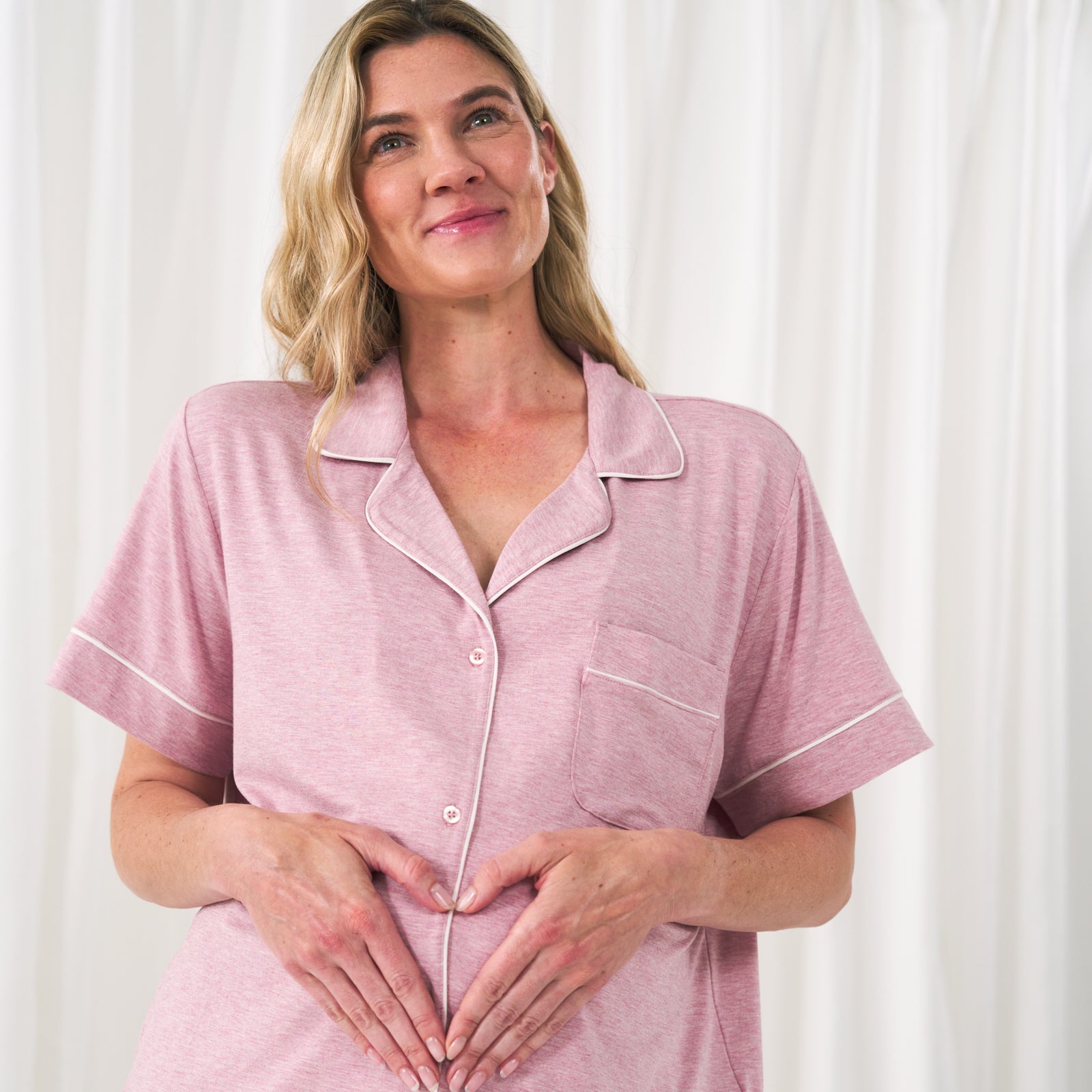 Heather Mauve Women's Short Sleeve & Shorts Pajama Set