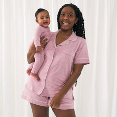 Heather Mauve Women's Short Sleeve & Shorts Pajama Set