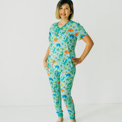 Prehistoric Party Women's Short Sleeve Pajama Top