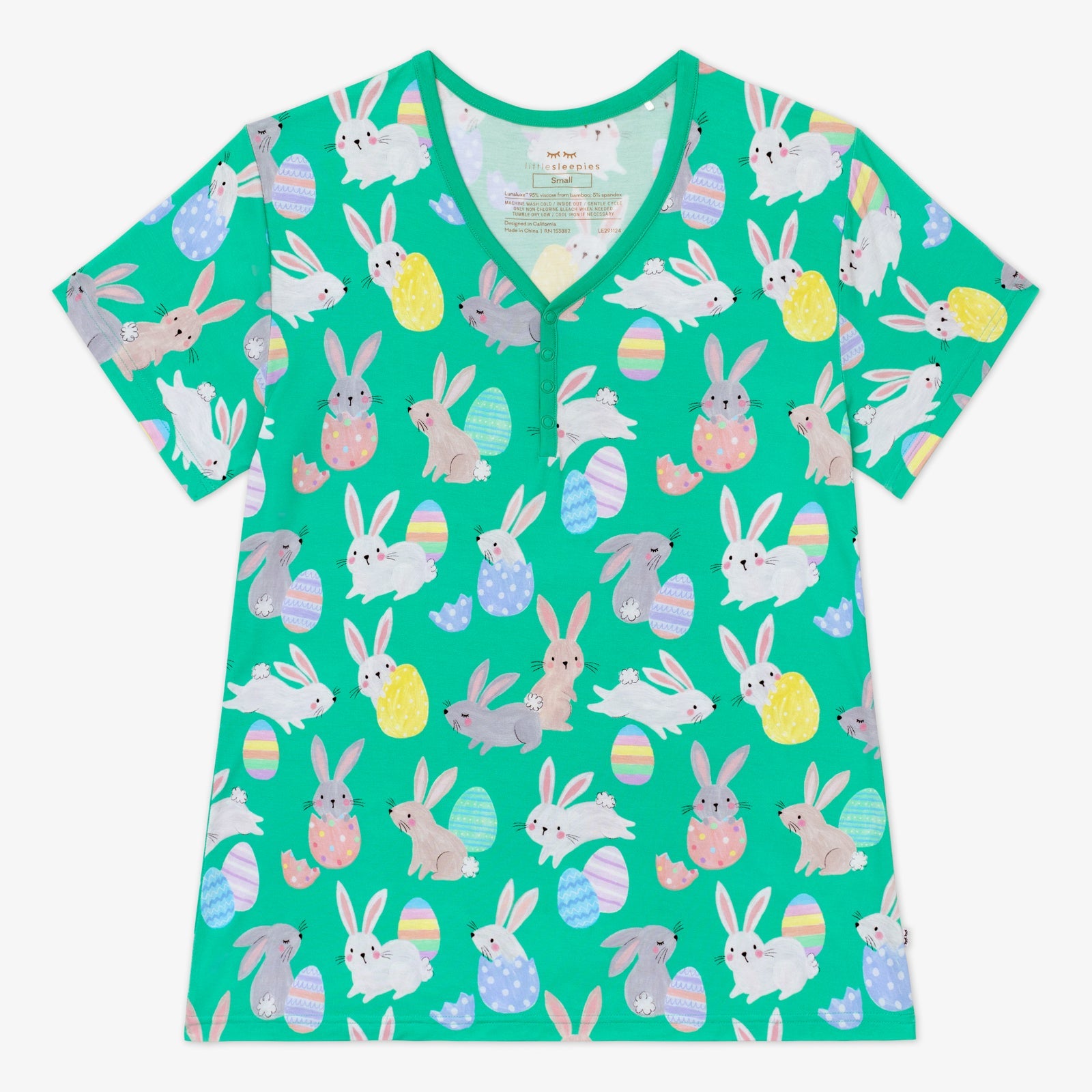 Green Hoppy Days Women's Short Sleeve Pajama Top