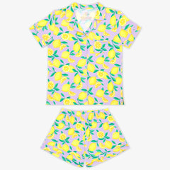 Lavender Sunny Citrus Women's Short Sleeve & Shorts Pajama Set