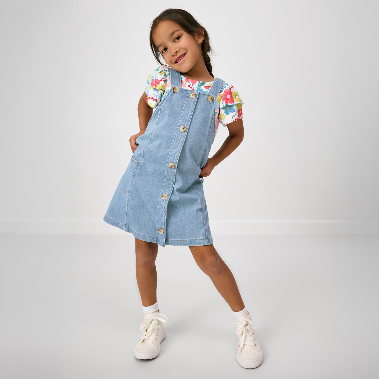 Light Blue Denim Jumper Dress
