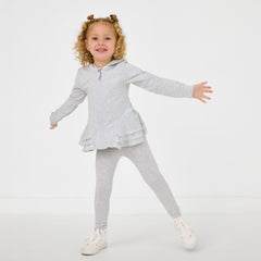 Light Heather Gray Peplum Hoodie