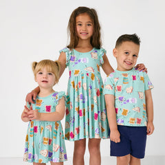 Lunch Buddies Flutter Twirl Dress