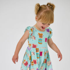 Lunch Buddies Flutter Twirl Dress with Bodysuit