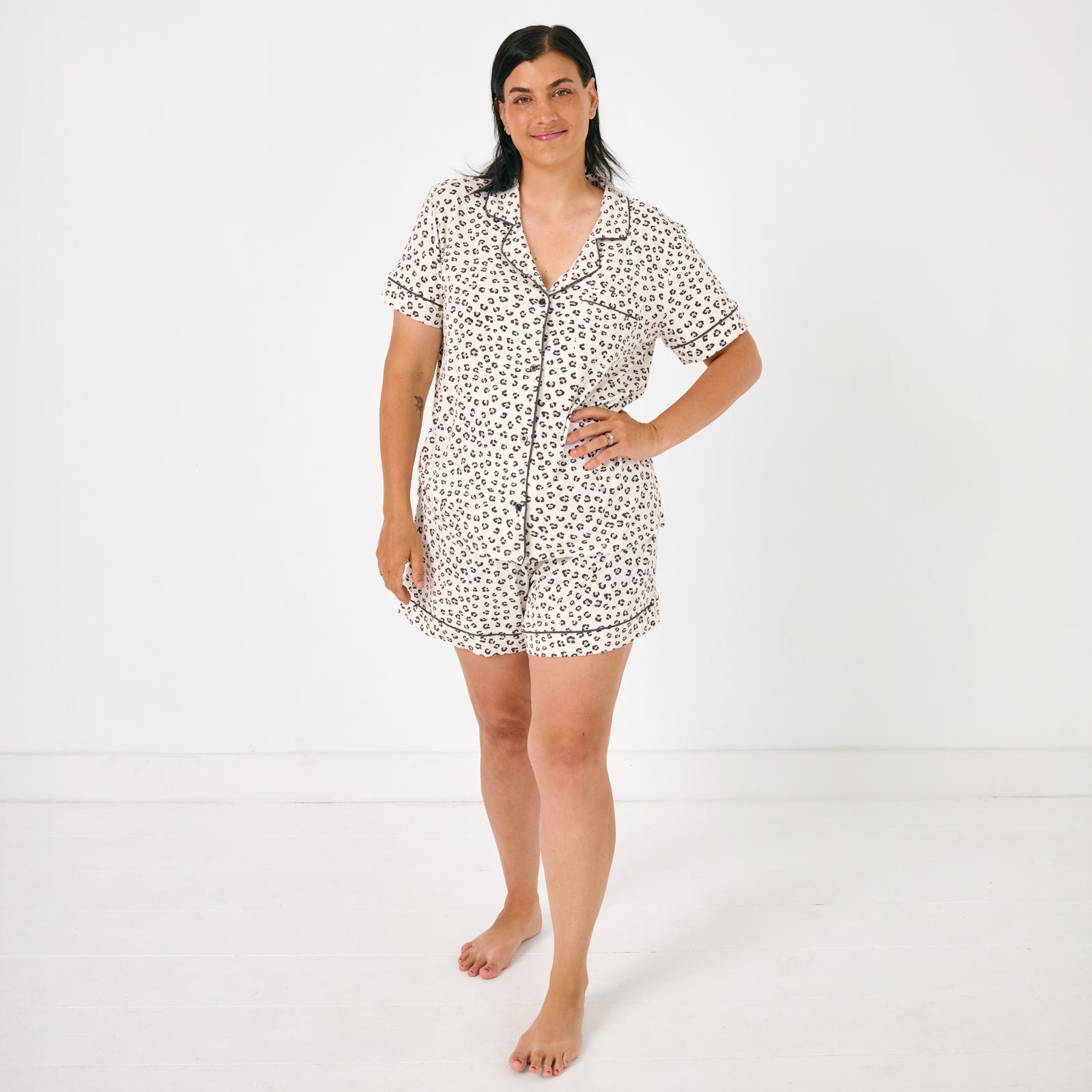 Luxe Leopard Women's Short Sleeve & Shorts Pajama Set