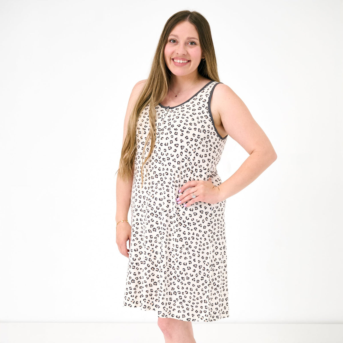 Luxe Leopard Women's Sleeveless Nightgown