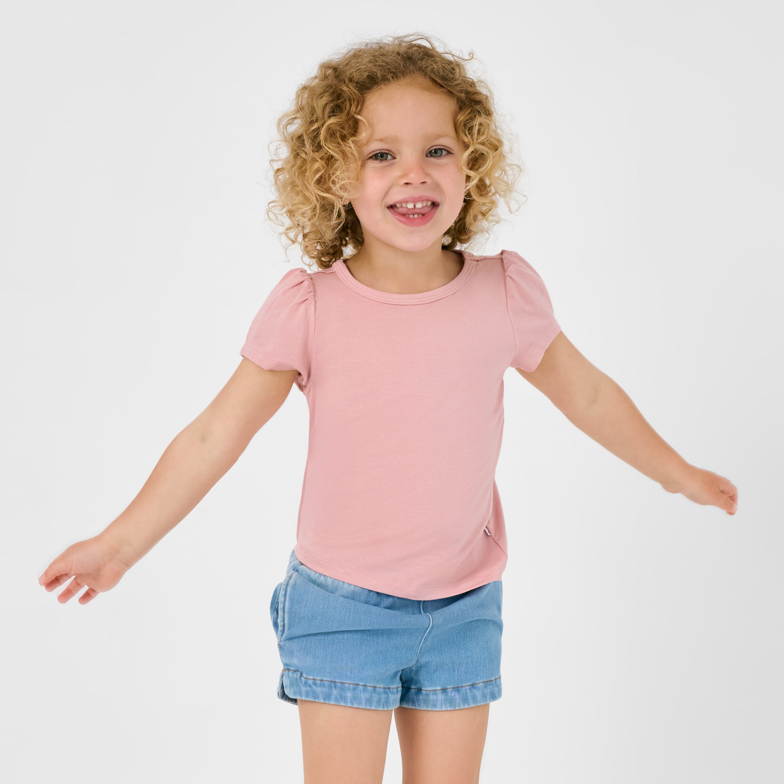 Mauve Blush Puff Sleeve Tee