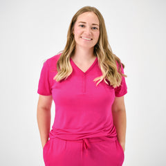 Mighty Magenta Women's Short Sleeve Pajama Top