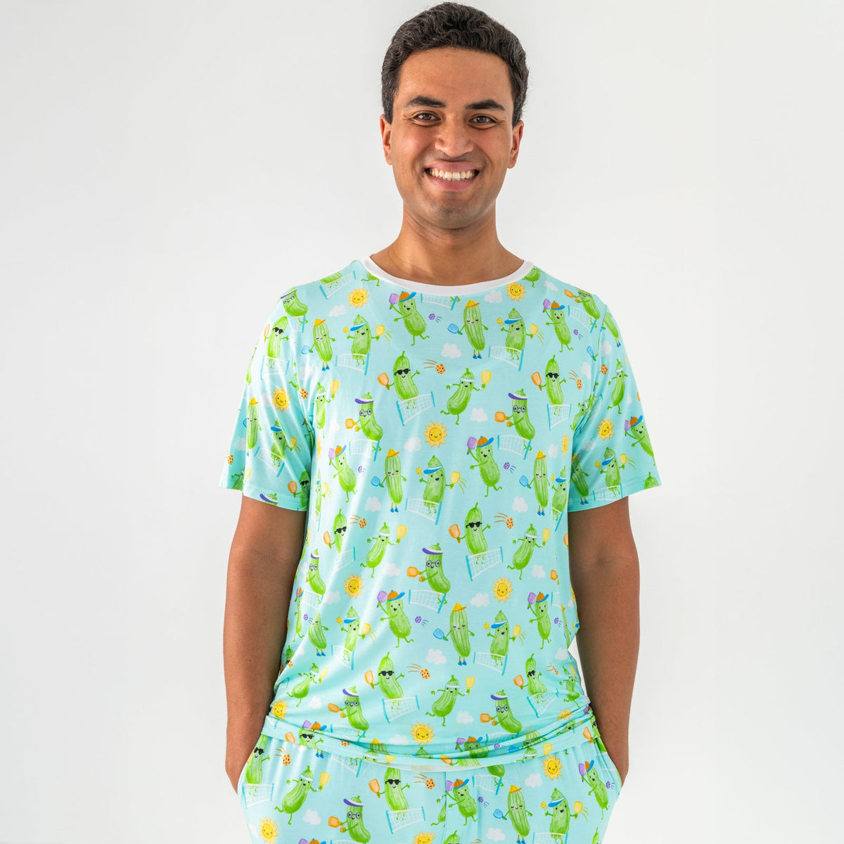 Pickle Power Men's Short Sleeve Pajama Top