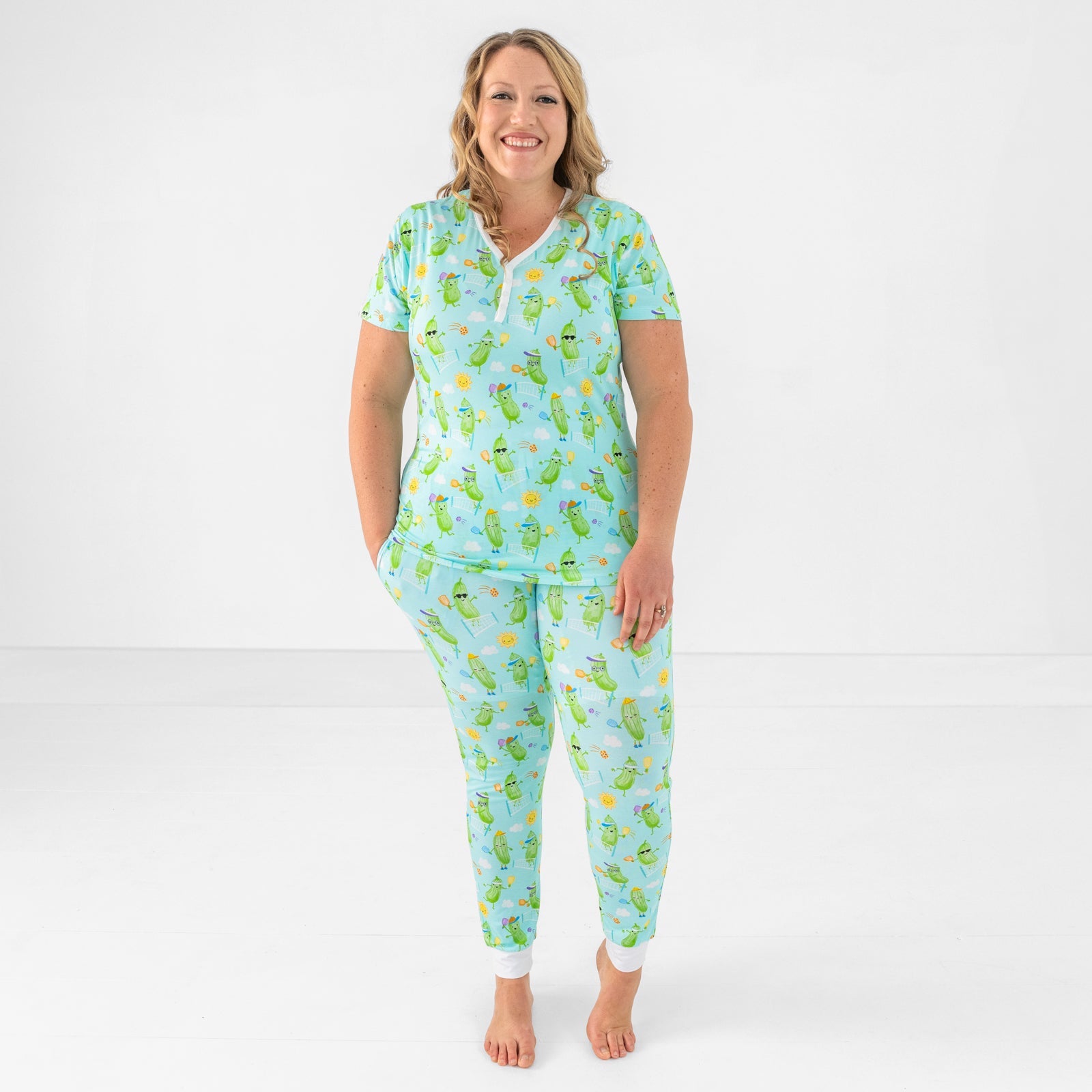 Pickle Power Women's Short Sleeve Pajama Top
