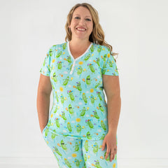 Pickle Power Women's Short Sleeve Pajama Top