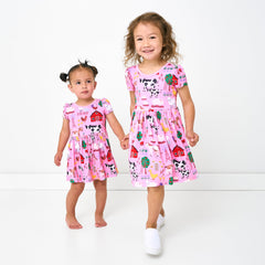 Pink Farm Fam Skater Dress