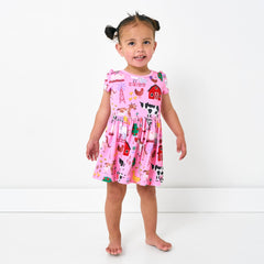 Pink Farm Fam Skater Dress with Bodysuit