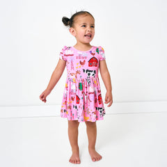 Pink Farm Fam Skater Dress with Bodysuit