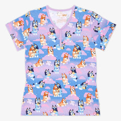 Bluey Purple Sleepytime Women's Short Sleeve Pajama Top