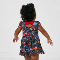 Disney & Pixar Piston Cup Bow Back Skater Dress with Bodysuit