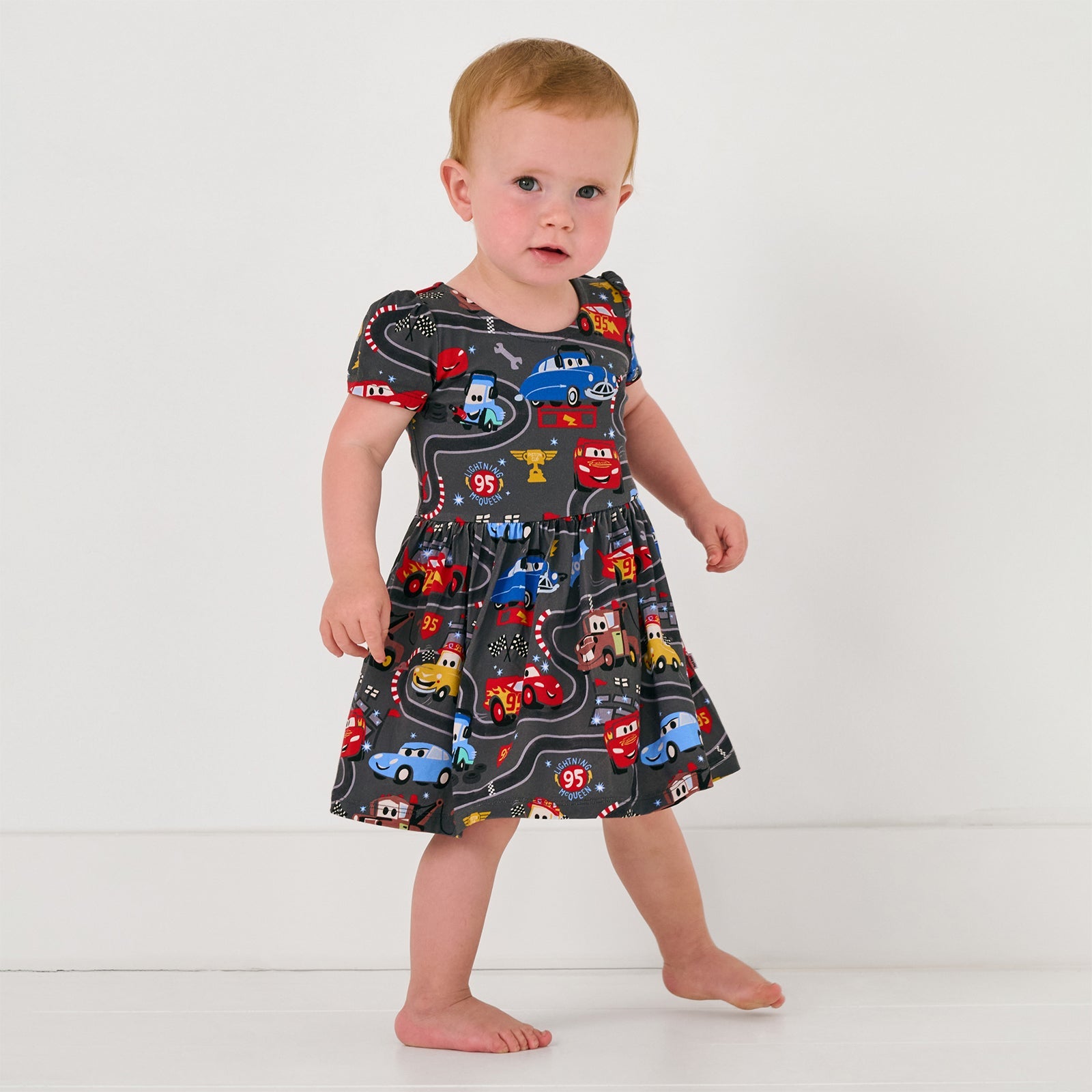 Disney & Pixar Piston Cup Bow Back Skater Dress with Bodysuit