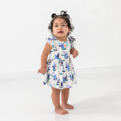 Seas The Day Flutter Skater Dress with Bodysuit