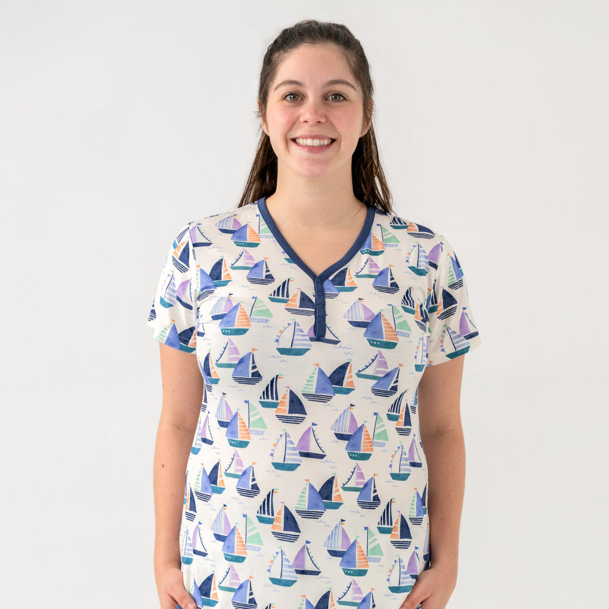 Seas The Day Women's Short Sleeve Pajama Top