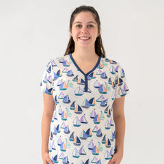 Seas The Day Women's Short Sleeve Pajama Top