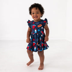 Snacks & Sparkles Flutter Twirl Dress with Bodysuit