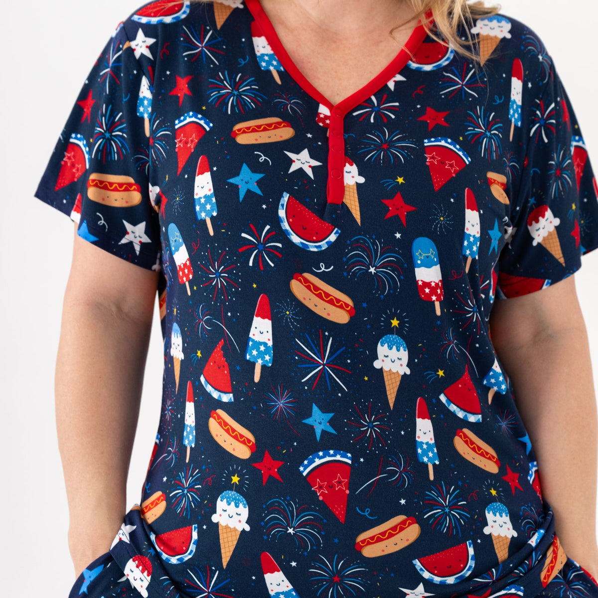 Snacks & Sparkles Women's Short Sleeve Pajama Top